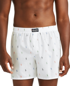 POLO RALPH LAUREN MEN'S ALLOVER PONY PLAYER WOVEN BOXERS