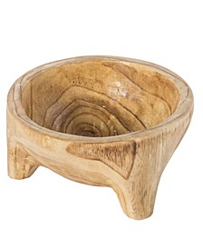 Burned Wood Carved Small Serving Fruit Bowl Bread Basket