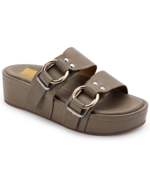 DOLCE VITA CICI DOUBLE-BUCKLED FLAFORM FOOTBED SANDALS WOMEN'S SHOES