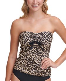 Tie-Front Strapless Tankini Top