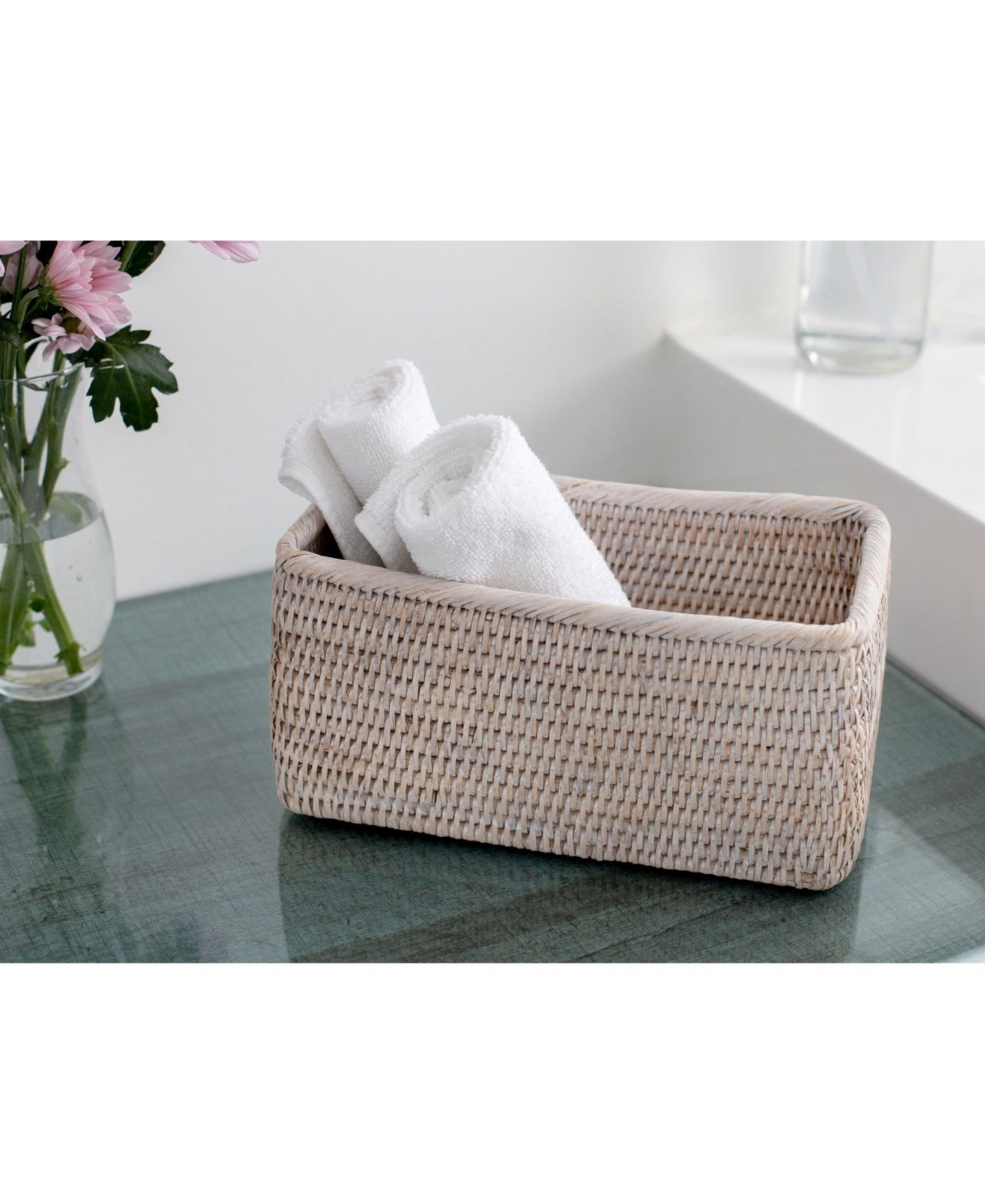 Shop Artifacts Trading Company Artifacts Rattan Rectangular Basket In Off-white