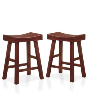Furniture of America Oykel Saddle Counter Stool Set of 2