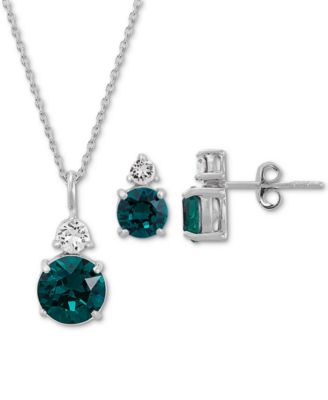 birthstone earrings and necklace sets