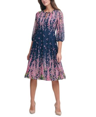Tommy Hilfiger Floral-Print A-Line Dress Macy\'s 
