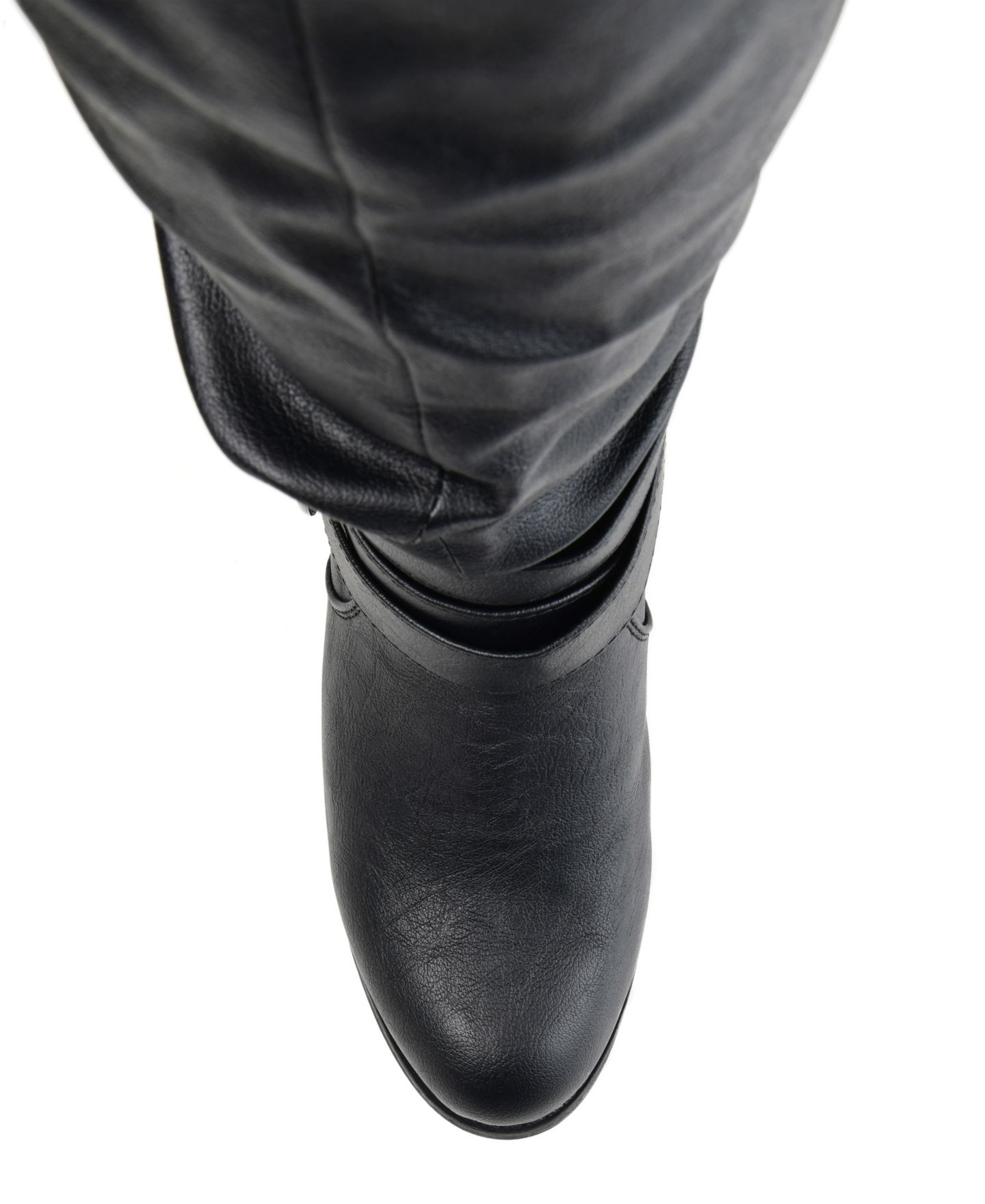 Женские ботинки Journee Collection Late Slouchy Block Heel Boots, Regular & Wide Calf, цвет: Чёрный — фото 4