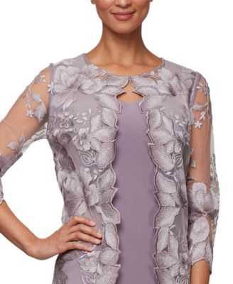 Alex Evenings Embroidered Jacket Dress - Macy's