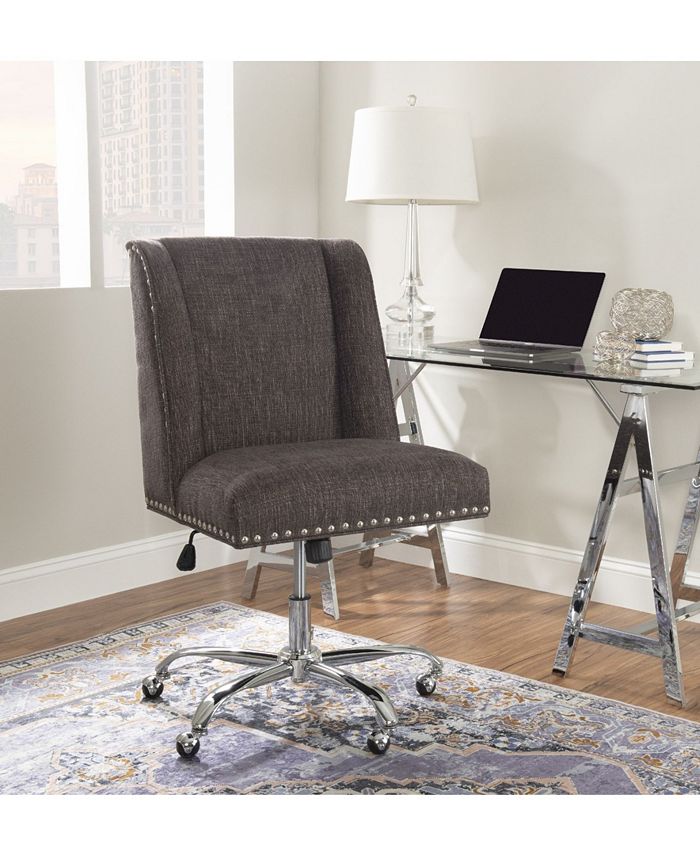 Linon Home Décor Wells Upholstered Swivel Office Chair - Macy's