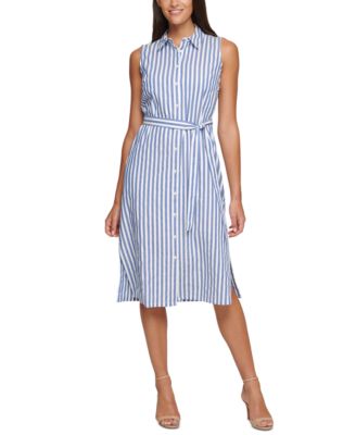 tommy hilfiger dress blue and white