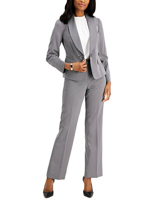 Le Suit Shawl-Collar Pantsuit - Macy's