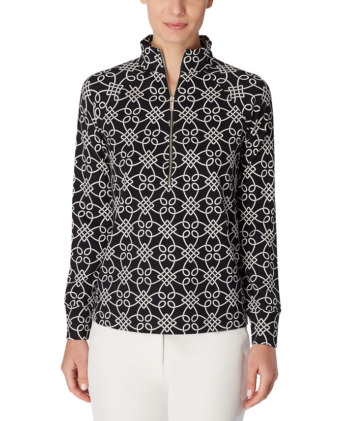 Anne Klein HalfZip Knit Top Macy's