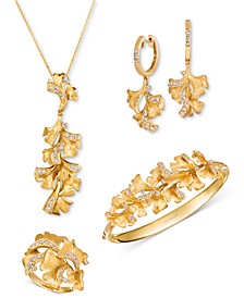 Nude Diamond Sculptured Flower Jewelry Collection in 14k Gold