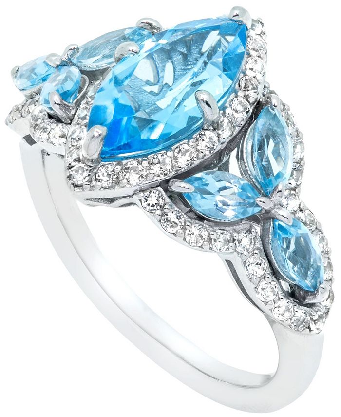 Blue topaz online marquise ring
