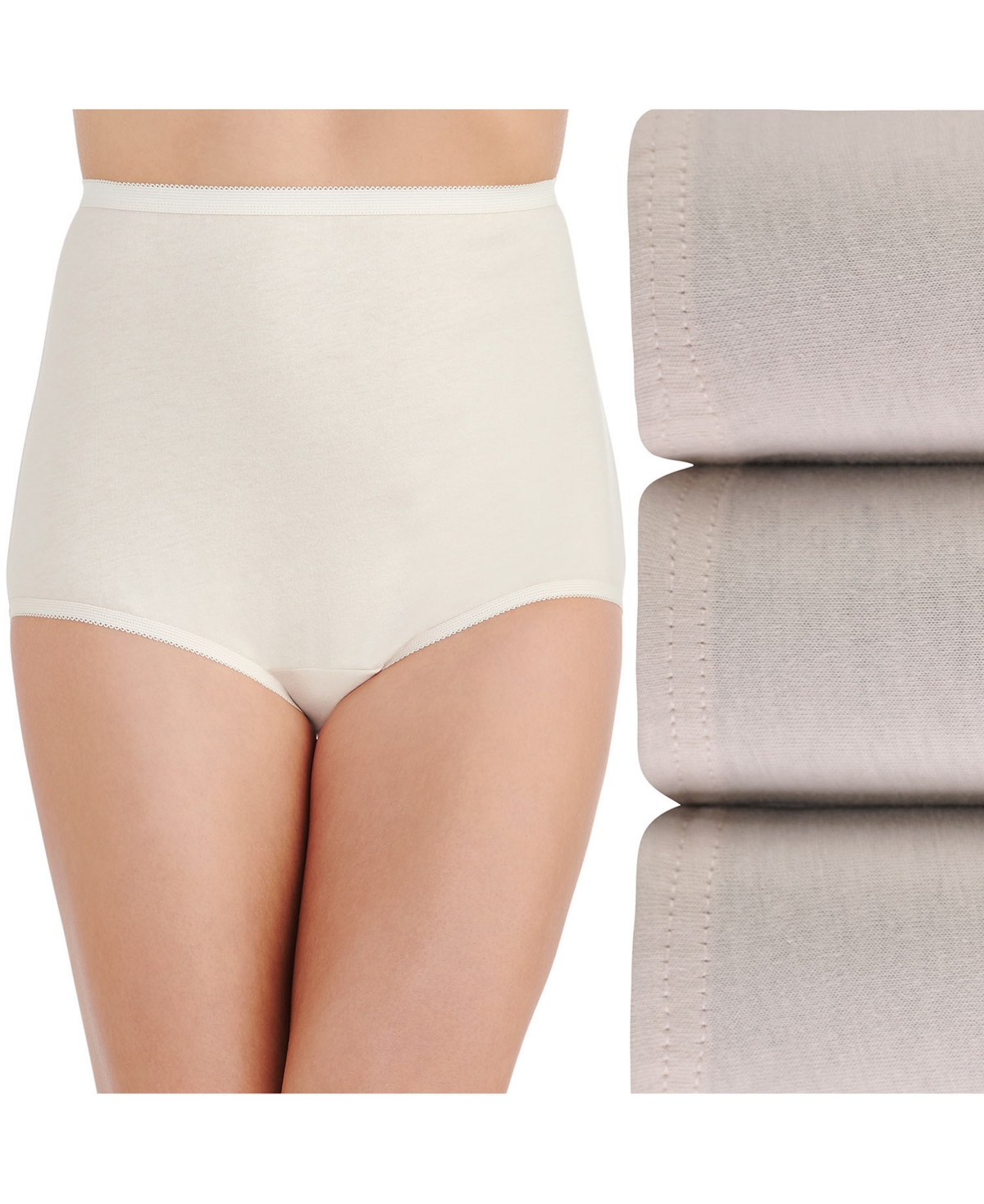 Women's 3-Pk. Perfectly Yours Cotton Brief Underwear 15320 - Lavender/Blush/White