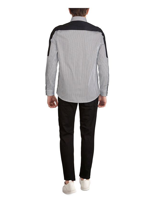 Karl Lagerfeld Paris Men's Long Sleeve Striped Shirt Macy's
