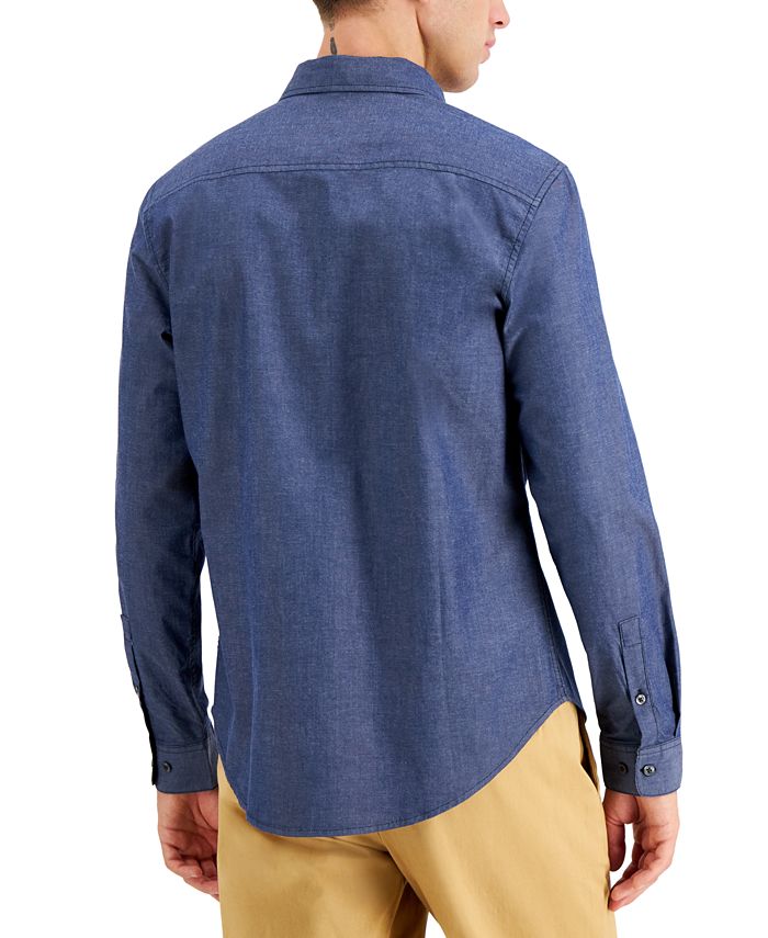 DKNY Men's Chambray Button-Front Shirt & Reviews - Casual Button-Down ...