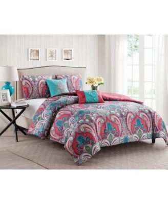 Casa Real Damask Reversible 4-Pc. Comforter Set, Full/Queen