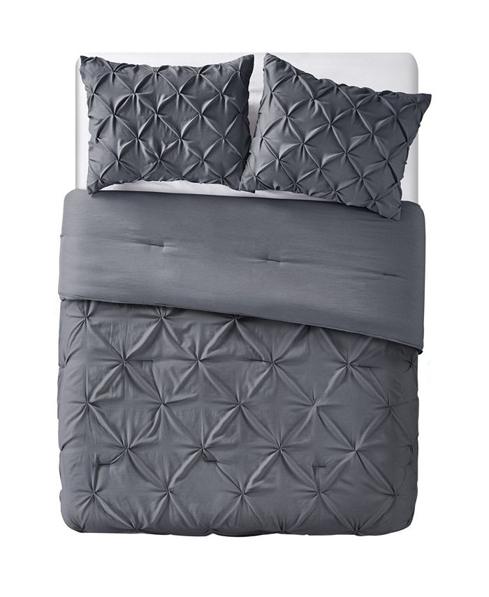 VCNY Home Aria Tassel Pintuck 3 Piece Comforter Set, King - Macy's