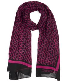 Chain-Print Chiffon Oblong Scarf 