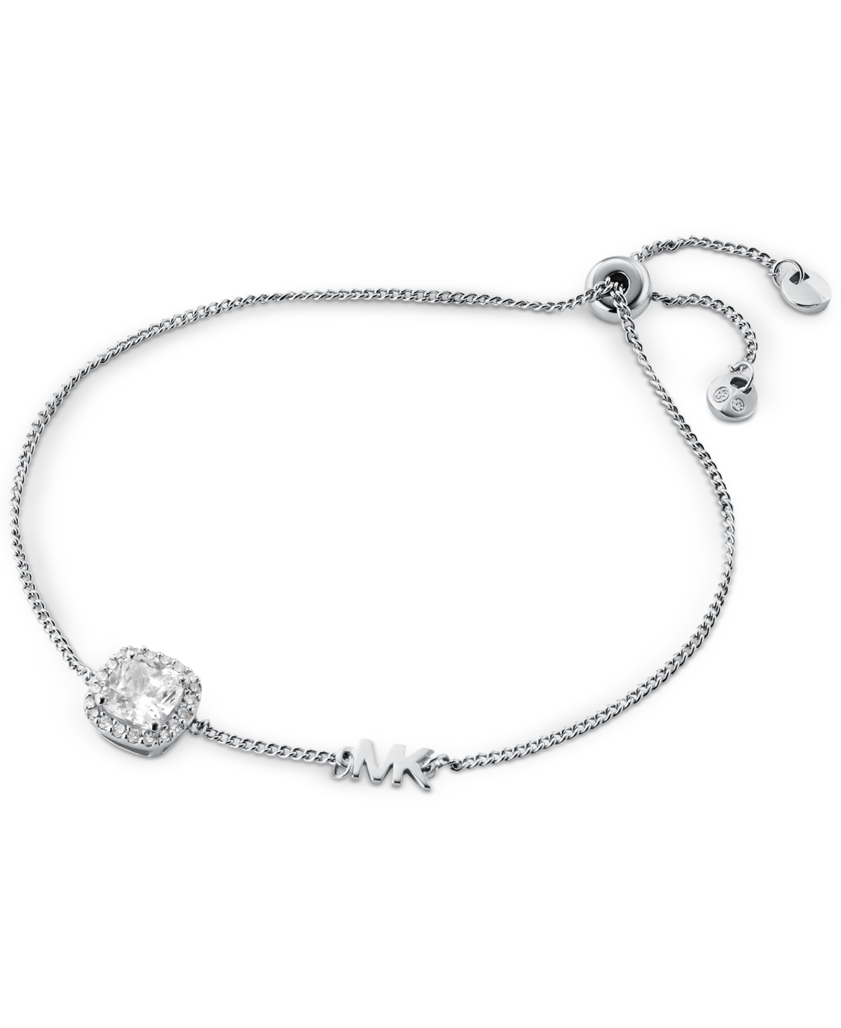 Silver-Tone Crystal Slider Bracelet - Silver
