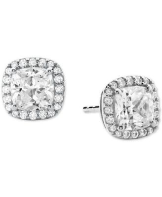 Cushion Cut Halo Stud Earrings