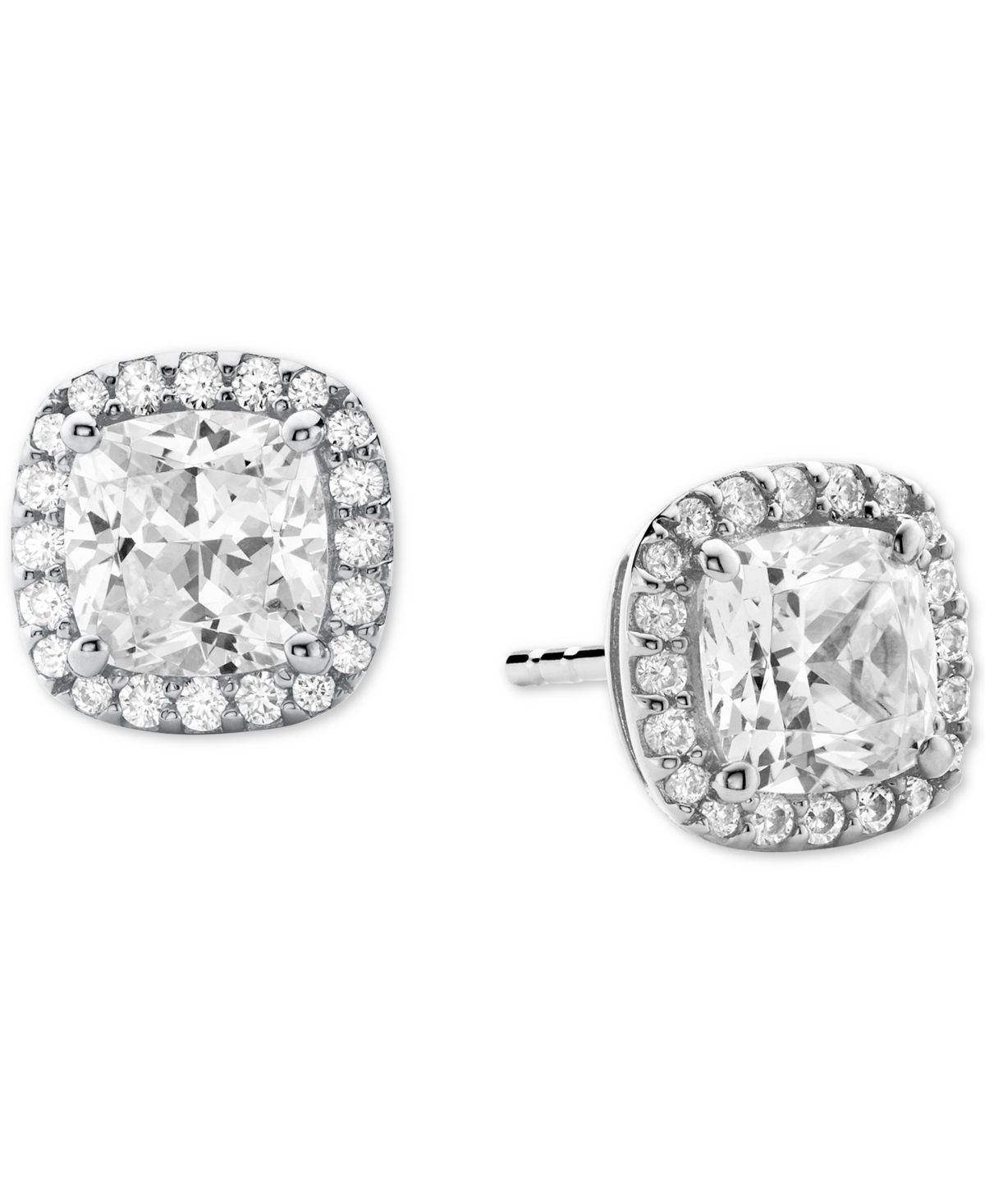 Michael Kors Cushion Cut Halo Stud Earrings In Gold