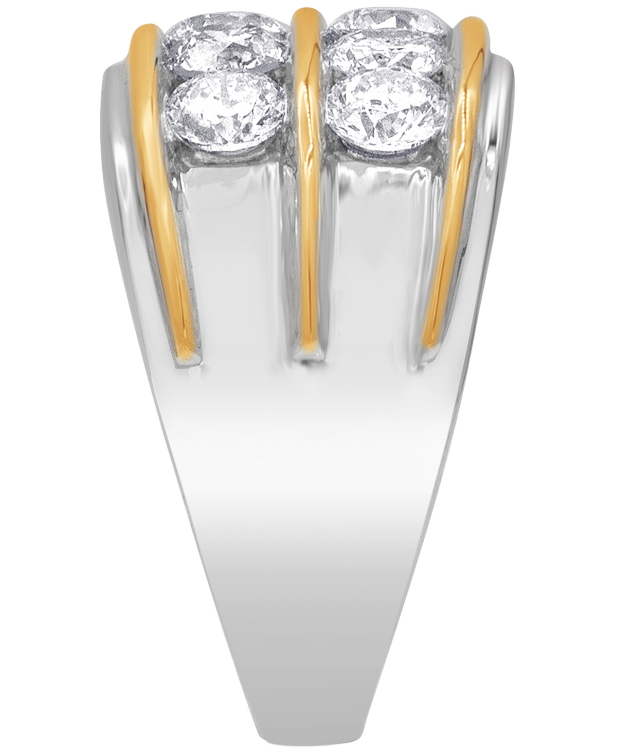 Men's Diamond Two Row Band (3 ct. t.w.) in 10k Gold & White Gold - Two-Tone