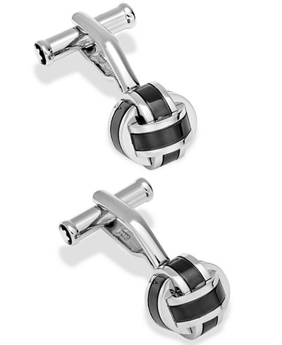 Montblanc Men's Black PVD-Finished Stainless Steel Contemporary Collection Cuff Links 109808