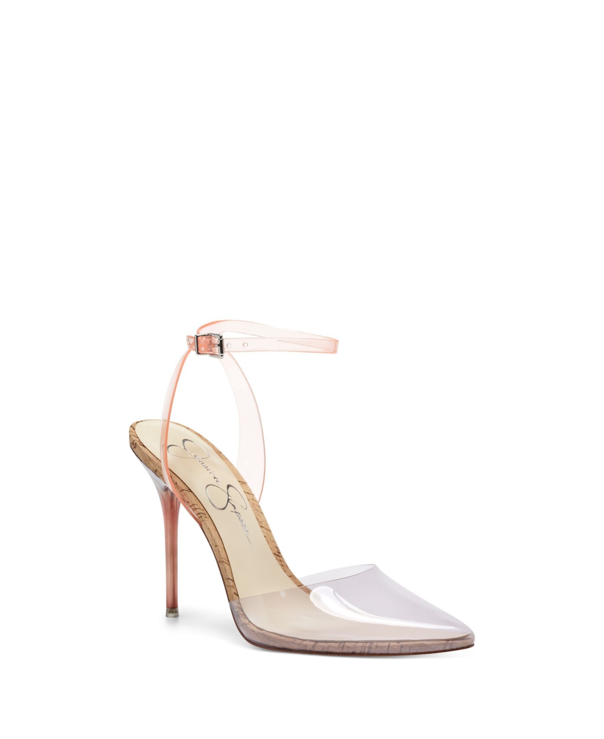 Jessica Simpson Women s Pirrie Lucite Vinyl 2 piece Pumps Women s Shoes Smart Closet