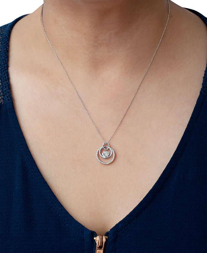 Macy's Diamond Triple Circle 18" Pendant Necklace (1/10 ct. t.w.) in