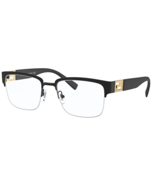 Versace Ve1272 Men's Rectangle Eyeglasses In Matte Black