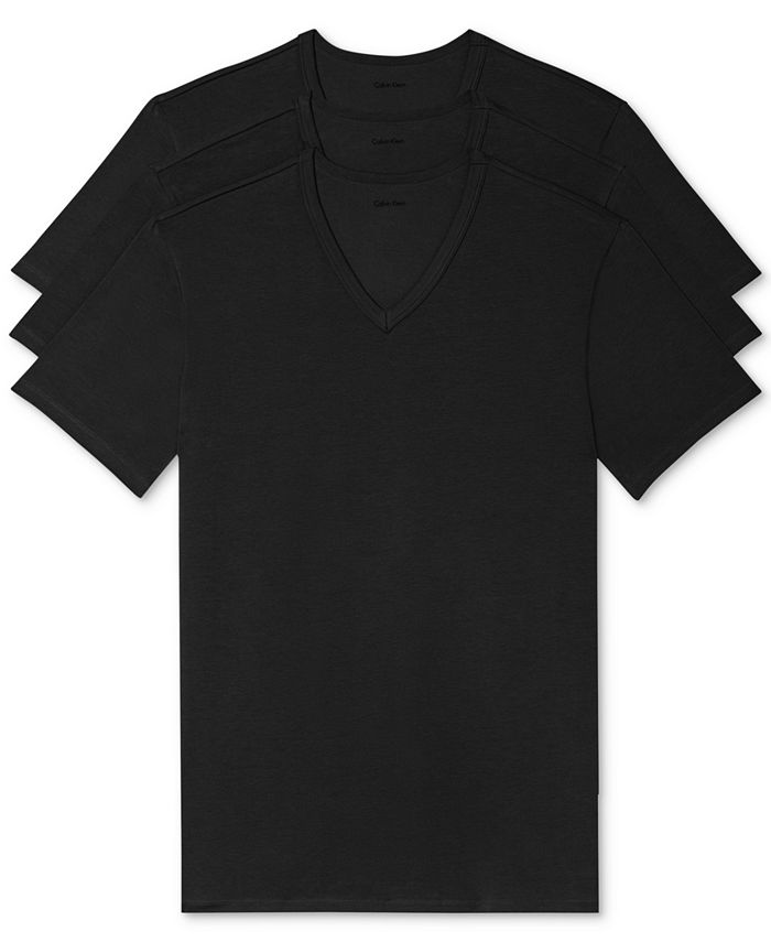 Calvin Klein Men's Cotton Classics Multipack V Neck T-Shirts, White, X-Large