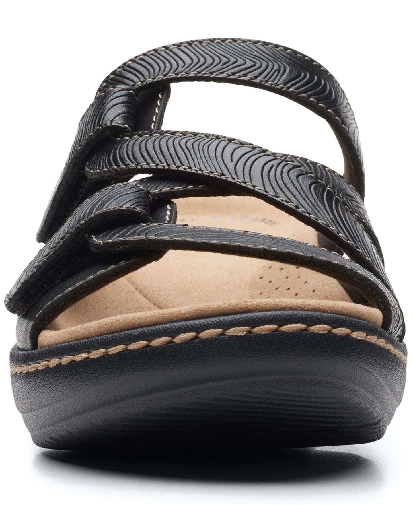 Женские сандалии Clarks Merliah Karli Slip-on Strappy, цвет: Чёрный кожаный — фото 6