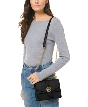 Greenwich Small Two-Tone Logo and Saffiano Leather Crossbody Bag