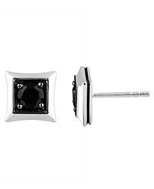 Black Sapphire Cluster Stud Earrings (7/8 ct. t.w.) in Sterling Silver, Created for Macy's