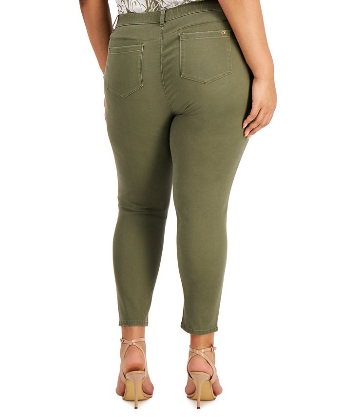 Calvin Klein Women's Stretch Cotton Twill Pants Green Size 6