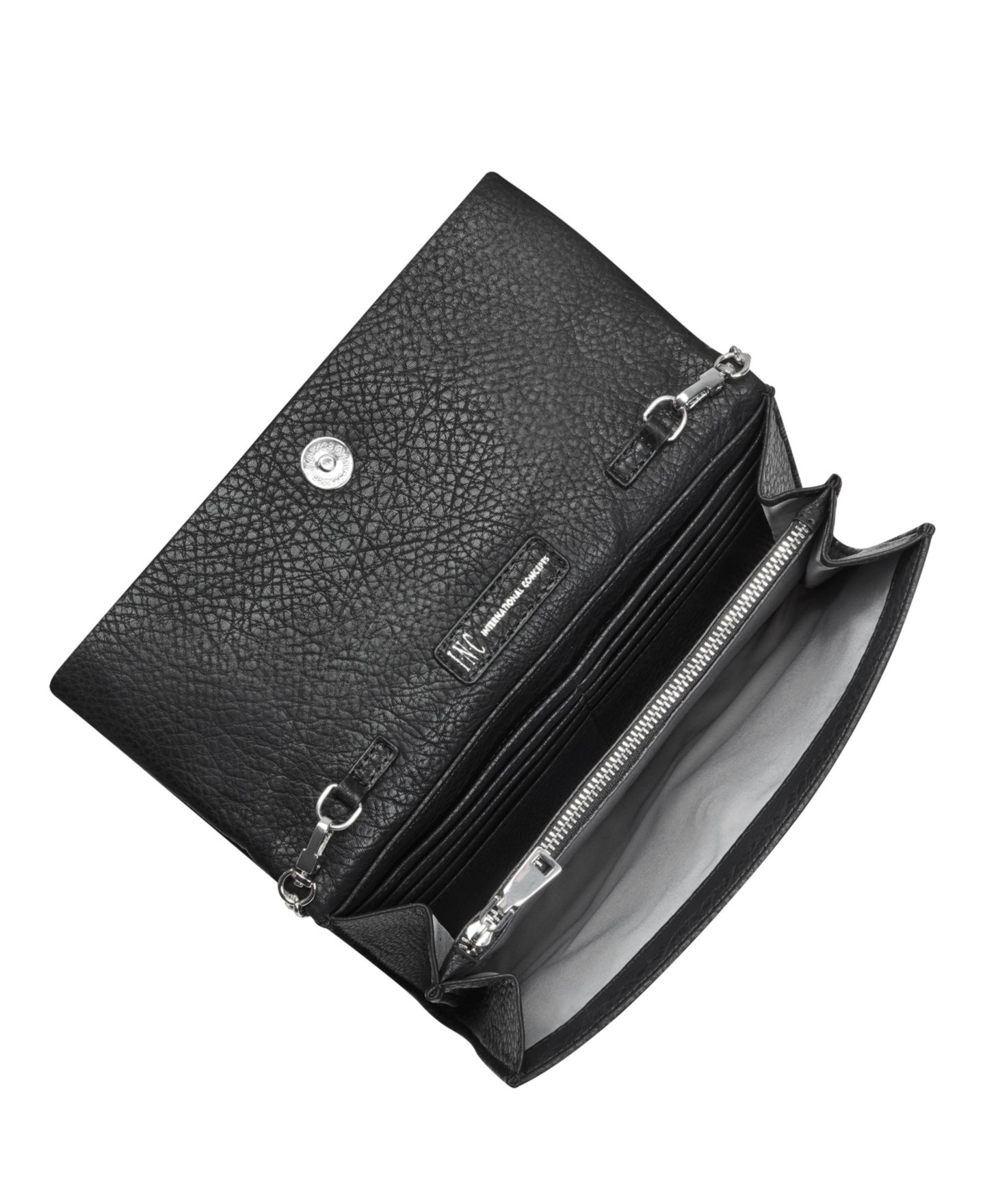 Женский клатч I.N.C. International Concepts Averry Tunnel Convertible Clutch Crossbody, цвет: Чёрный / Серебряный — фото 4