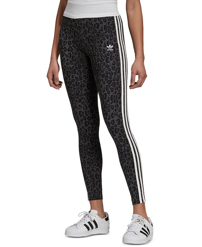 adidas Women's Animal-Print 3 Stripes Full Length Leggings - Macy's