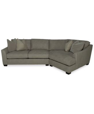 Furniture - Brixlane 2-Pc. Fabric Sectional with Cuddler Chaise