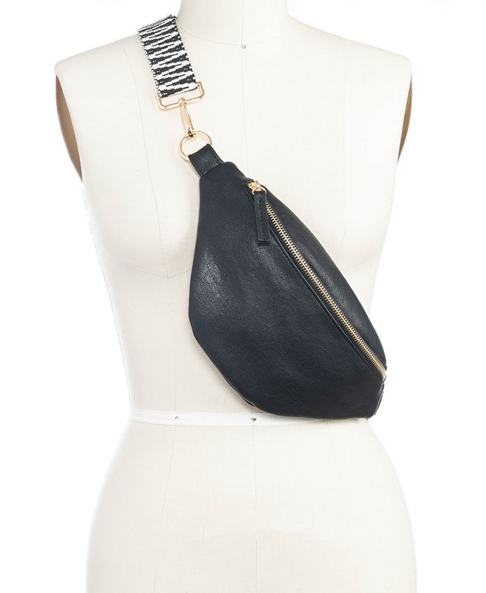  Black Belt Bag for Women Fashion Waist Fanny Packs Detachable  Belt Chain Crossbody Purse Handbag, Large : Clothing, Shoes & Jewelry