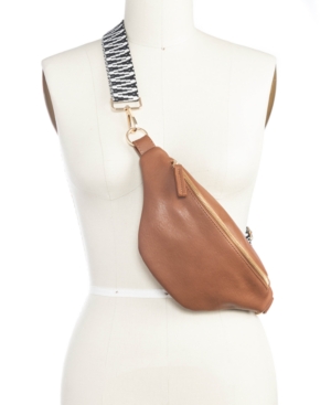 Inc International Concepts Bean-shaped Fanny Pack With Interchangeable Straps, Created For Macy's In Cognac