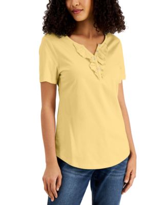 macys yellow tops