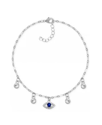 And Now This Blue Evil Eye Crystal Station Anklet - Silver 12$