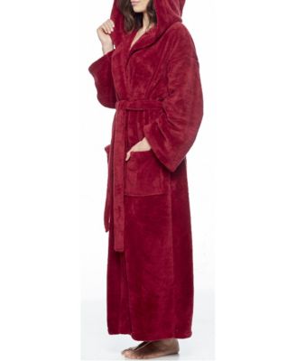 Women's Hooded Full Ankle Length Premium Fleece Bathrobe
