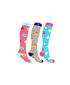 Men's and Women's Munchies Knee High Compression Socks - 3 Pairs