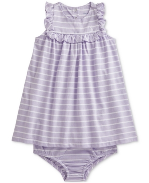 Ralph Lauren Baby Girls Striped Cotton Dress Bloomer