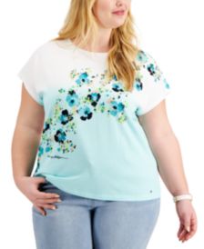 Plus Size Clover-Print T-Shirt