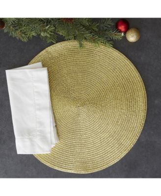Metallic Round Woven Polypropylene Placemat, Set of 6