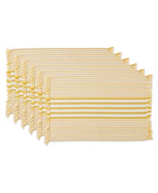 Design Import Stripes with Fringe Placemat, Set of 6