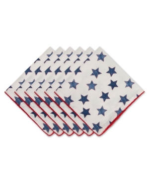 Design Imports Design Import Antique Stars With Embroidered Edge Napkin, Set Of 6 In Blue