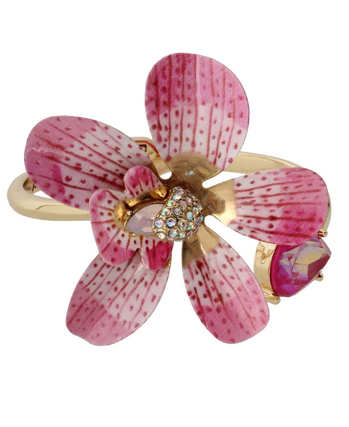 Betsey Johnson Orchid Bangle Bracelet - Macy's
